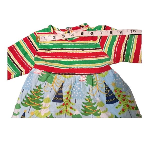 RicRac & Ruffles Kids Dress #F7-9500 Holiday Size 3-6M Girl Red & Green Trees - Picture 6 of 14